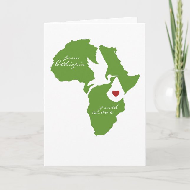 Invitación De Etiopía con Amor, Tiras de Adopción (Anverso)