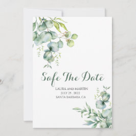 Invitación de eucalipto de elegancia para guardar 