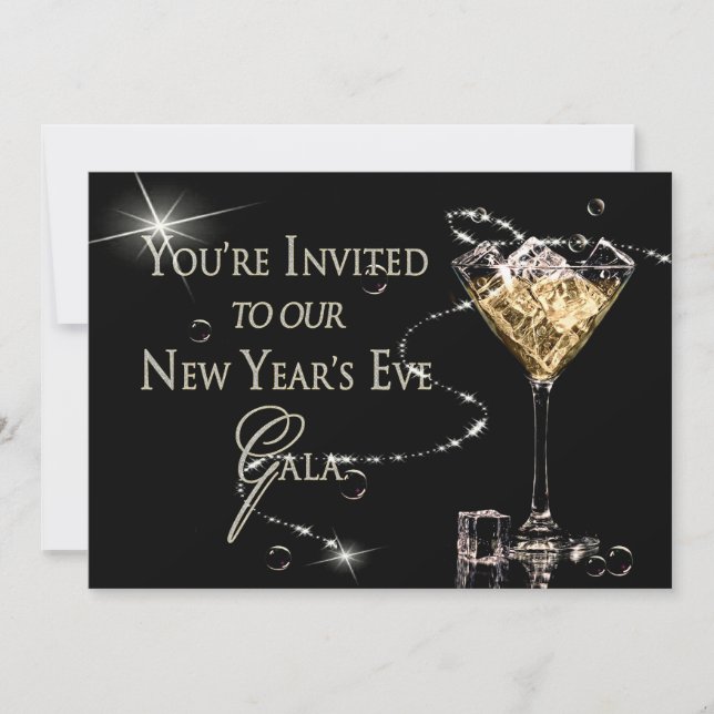 INVITACIÓN DE EVE GALA DE AÑO NUEVO - semiformal - (Anverso)