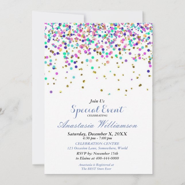 INVITACIÓN DE EVENTO DE CELEBRACIÓN (Anverso)