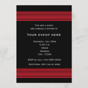Invitación de evento de fiesta elegante negra y ro
