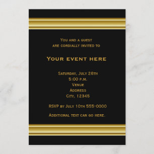 Invitación de evento de fiesta elegante negro y do