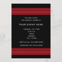 Invitación de evento de fiesta elegante negro y ro
