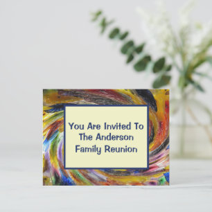 Invitación de evento de reunión familiar con estam