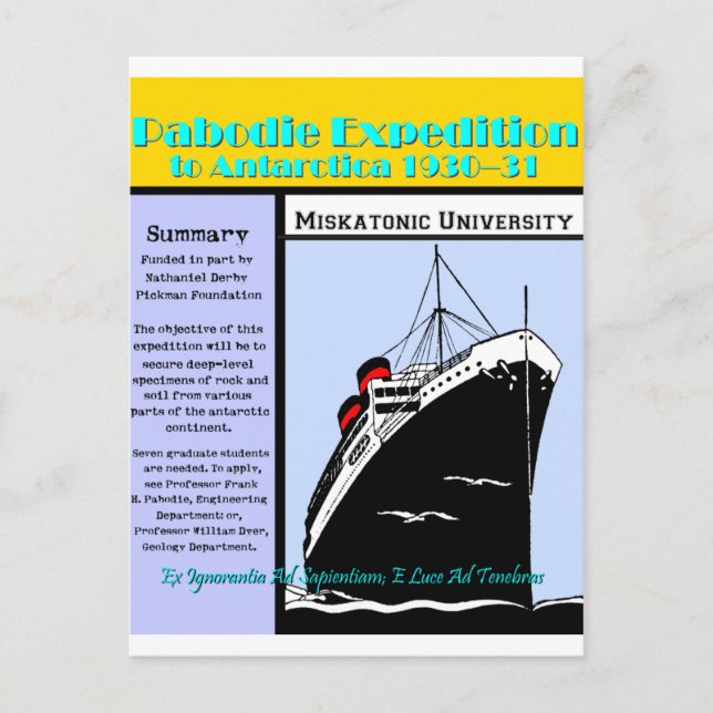 Invitación de Expedición Pabodie (Anverso)