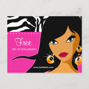 Invitación de Eyelash a etnia de mujer cebra rosa