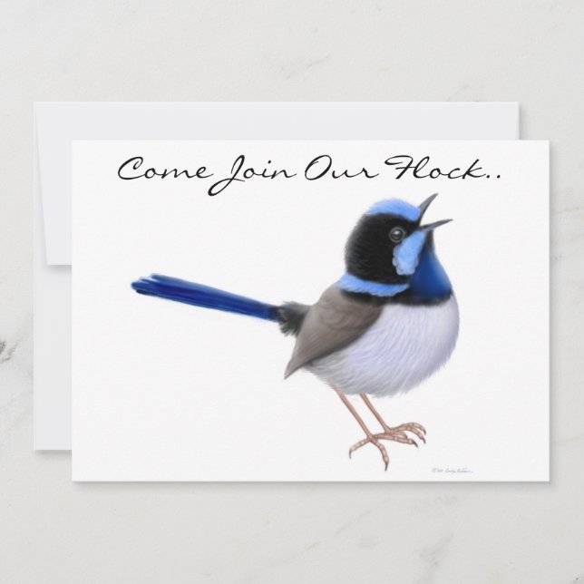 Invitación de Fairy Wren Songbirds Party (Anverso)