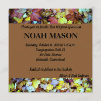 Invitación de Fall Leaves Mitzvah