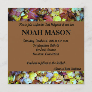 Invitación de Fall Leaves Mitzvah