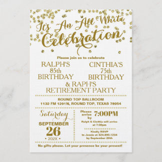 Invitación de Falso Oro para Celebración Todo Blan