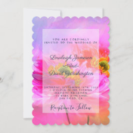 Invitación de fantasía floral rosa