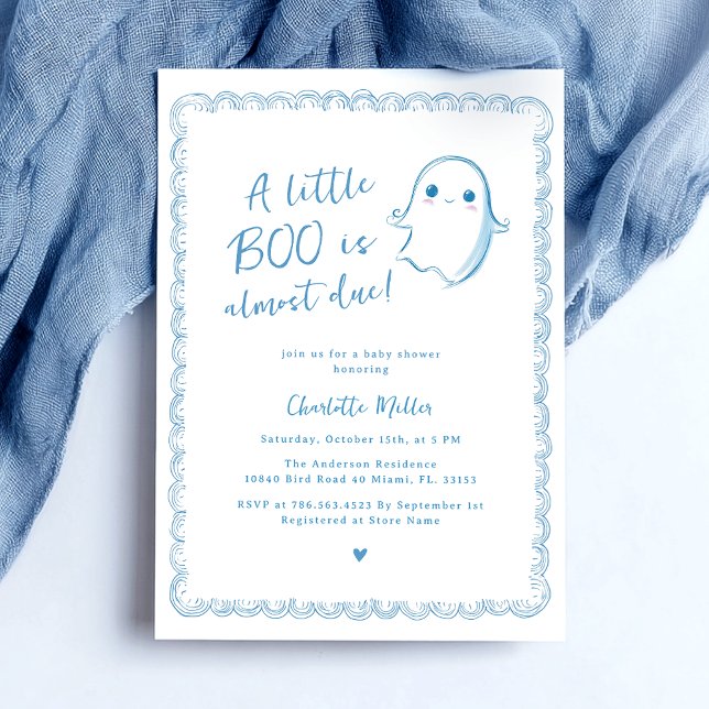 Invitación de Fantasma Cute de Baby Shower de Hall (Subido por el creador)