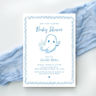 Invitación de Fantasma de Baby Shower de Halloween