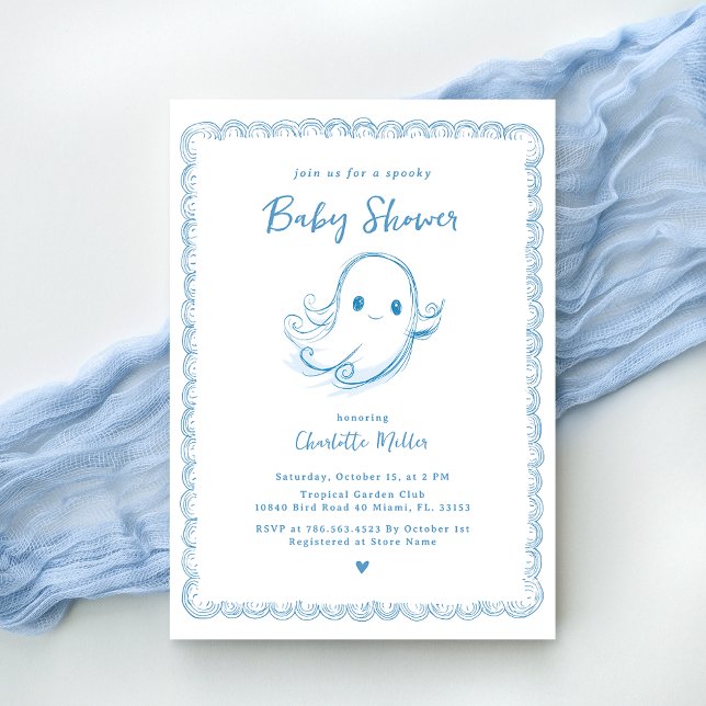 Invitación de Fantasma de Baby Shower de Halloween (Subido por el creador)