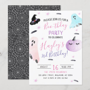 Invitación de fantasma de Boothday de acuarela pas
