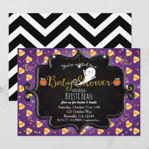 Invitación de fantasma de maíz de caramelo para la
