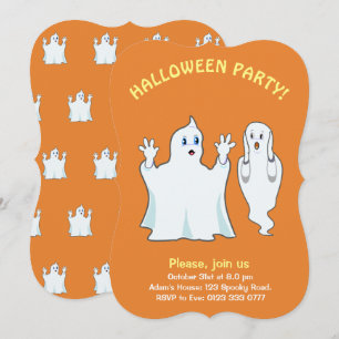 Invitación de Fantasma Espeluznante de Halloween