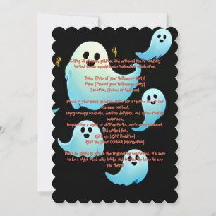 Invitación de Fantasma Espeluznante de Halloween