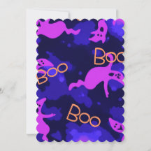 Invitación de fantasmas de Halloween en la noche