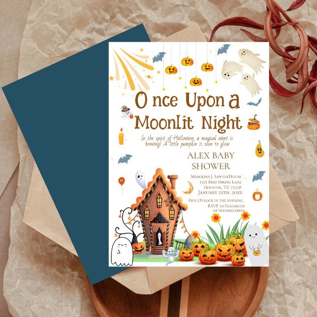 Invitación de fantasmas para Baby Shower de calaba (Subido por el creador)