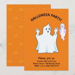 Invitación de fantasmas Trumpy y Munchy de Hallowe