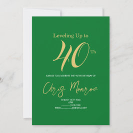 Invitación de Faux Gold y Green Birthday