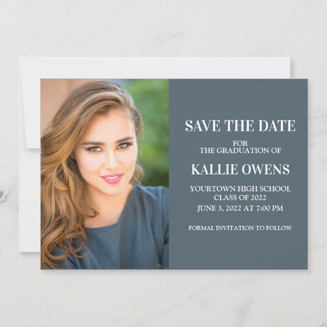 Invitación de fecha de almacenamiento de graduació (Anverso)