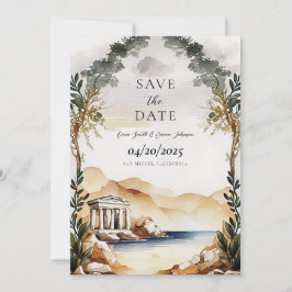 Invitación de fecha de salvación griega de Atenas