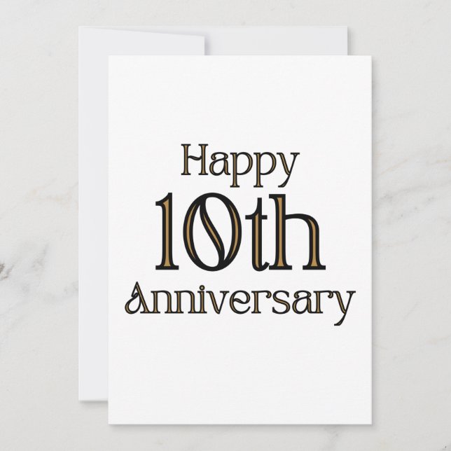 Invitación de Feliz 10º Aniversario (Anverso)