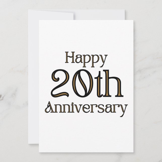 Invitación de Feliz 20 Aniversario (Anverso)