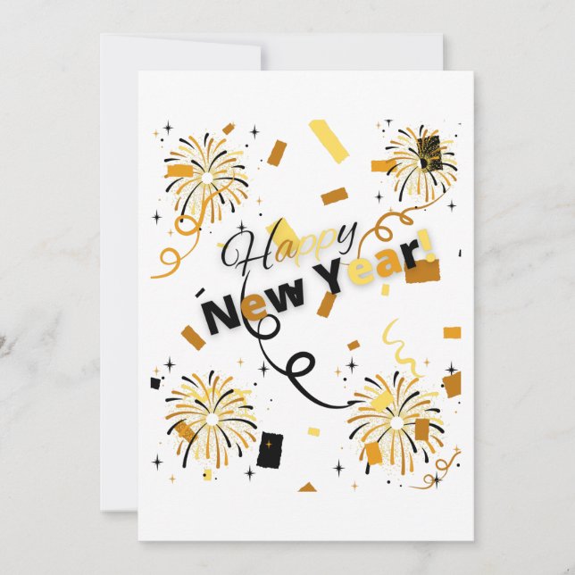 Invitación de Feliz Año Nuevo (Anverso)