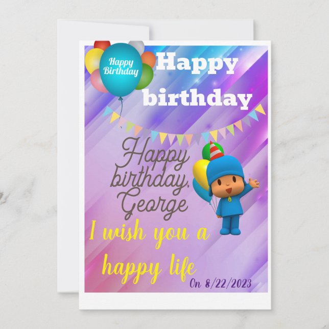 Invitación de feliz cumpleaños (Anverso)