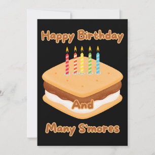 Invitación de Feliz Cumpleaños y Muchos S'mores