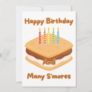 Invitación de Feliz Cumpleaños y Muchos S'mores