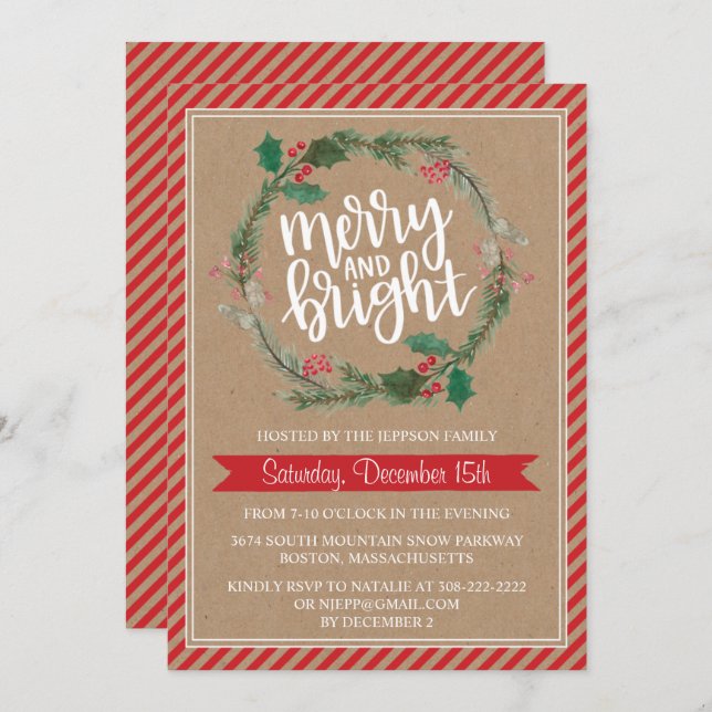 Invitación de feriado a Navidades de guerra rustic (Anverso / Reverso)