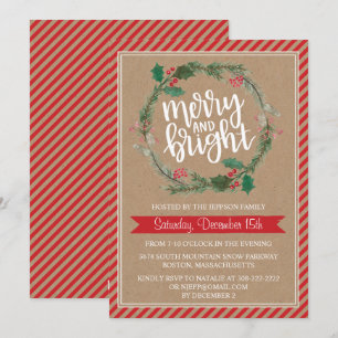 Invitación de feriado a Navidades de guerra rustic
