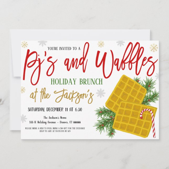 Invitación de feriado a Pjs y Waffles (Anverso)