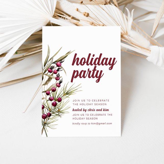 Invitación de feriado con Verdes Berries (Subido por el creador)