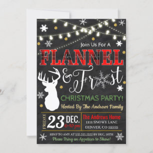 Invitación de feriado de Flannel y Frost