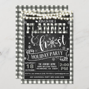 Invitación de feriado de Flannel y Frost Wht/L