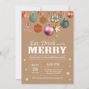 Invitación de feriado de navidades a tomar una beb