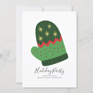 Invitación de feriado de navidades Mitten
