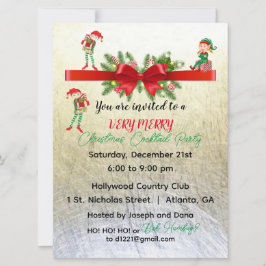 Invitación de feriado Fiesta de Elves muy merry de