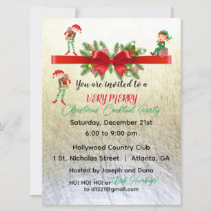 Invitación de feriado Fiesta de Elves muy merry de