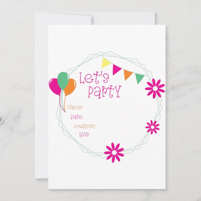 Invitación de fiesta (Anverso)