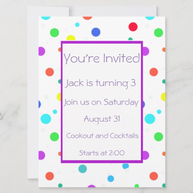 Invitación de fiesta (Anverso)