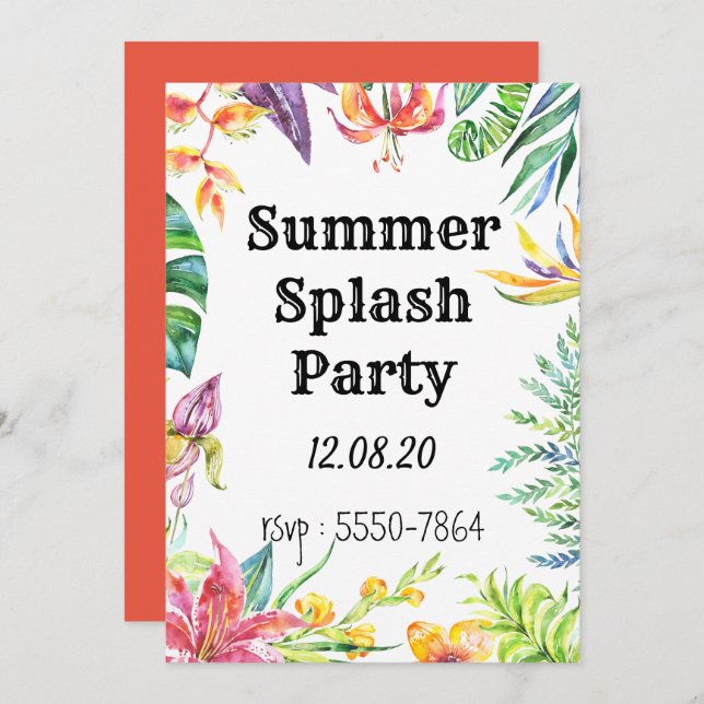 Invitación de fiesta (Anverso / Reverso)