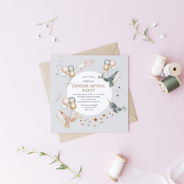 Invitación de Fiesta a revelar sexo virtual de bal (Subido por el creador)