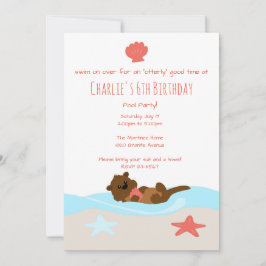 Invitación de fiesta adorable de nutria