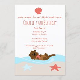 Invitación de fiesta adorable de nutria